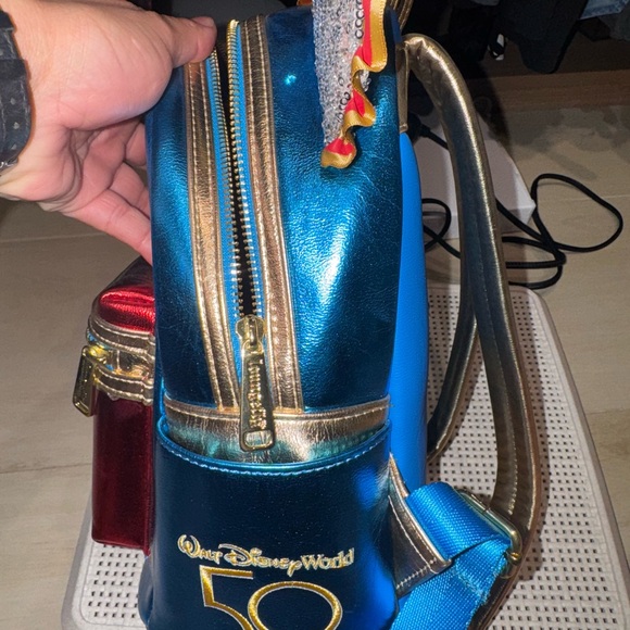 Loungefly dumbo attraction Red and Gold Mini Backpack - Picture 5 of 7